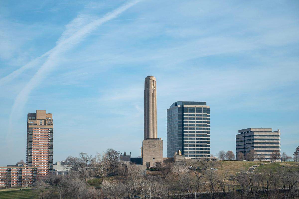 The National WWI Museum and Memorial as seen from the KC Wheel at Pennway Point district on Wednesday, Dec. 13, 2023, in Kansas City.