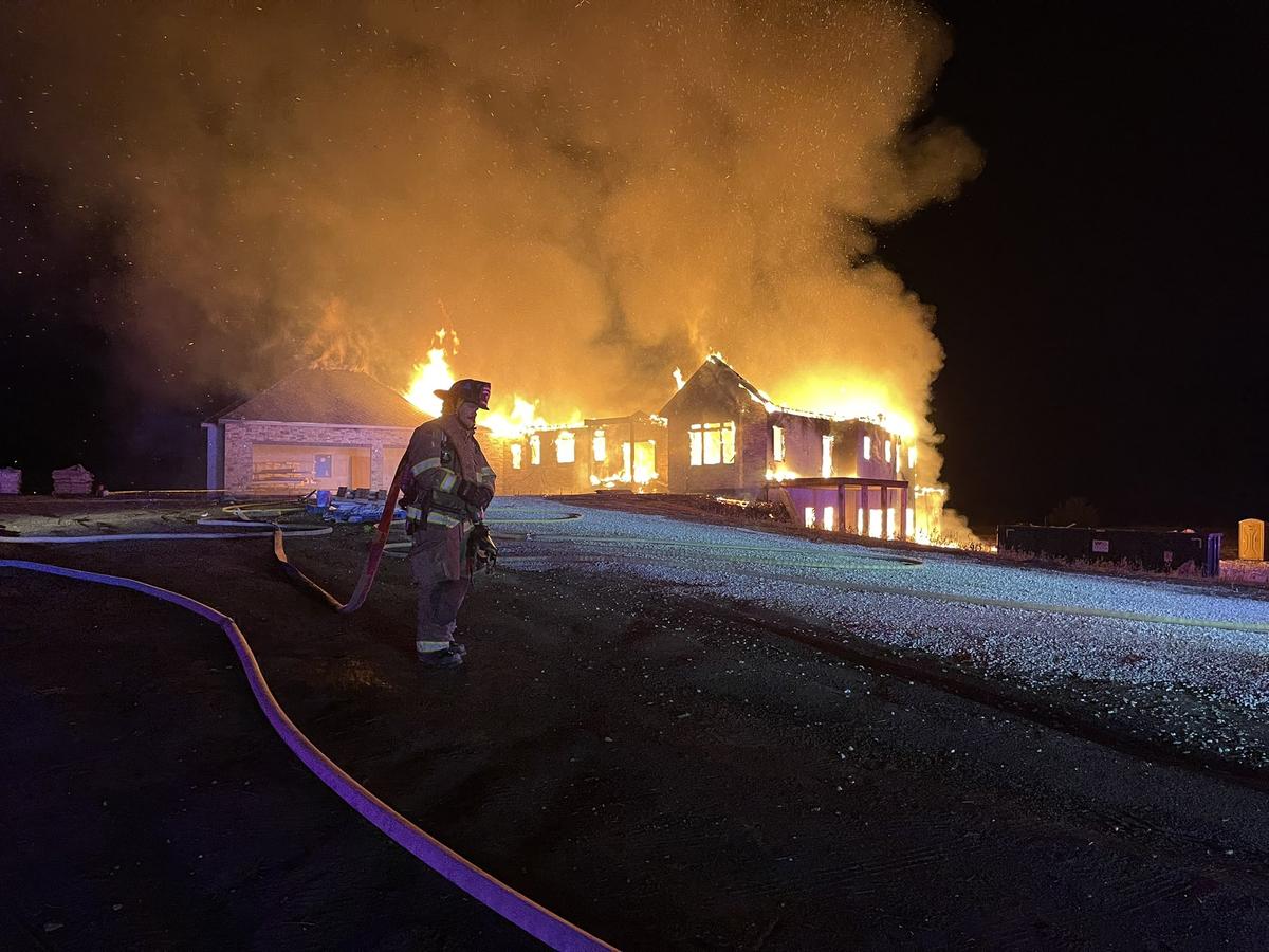 Firefighters responded to a blazing home in Spring Hill in the 18000 block of West 207th Street late Thursday night.
