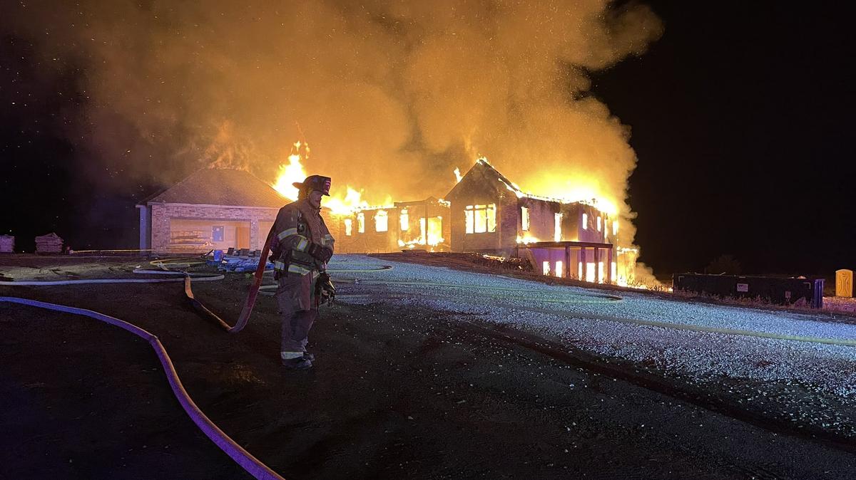 Firefighters responded to a blazing home in Spring Hill in the 18000 block of West 207th Street late Thursday night.