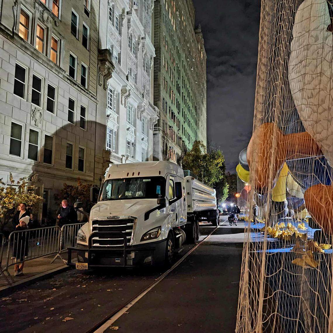 A Messer truck the night before last year’s Macy’s parade.