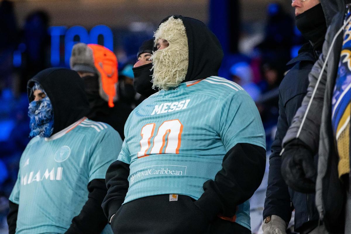 Fans showed up in several layers to the Concacaf Champions Cup match of Sporting KC vs. Inter Miami CF on Wednesday, Feb. 19, 2025, at Sporting Park. The temperatures were in the single digits for the game that Sporting KC lost to Miami 0-1.