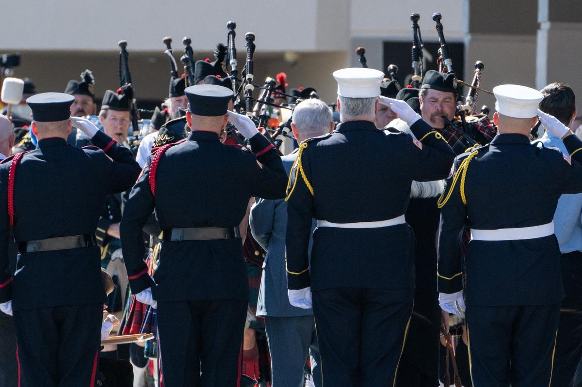 Pipers played for the funeral services for Kyle Brinker on Wednesday, Sept. 25, 2024 at Pleasant Valley Baptist Church in Liberty. Brinker served in KCFD for 11 years, most recently at Station 35, one of KCFD’s busiest stations.