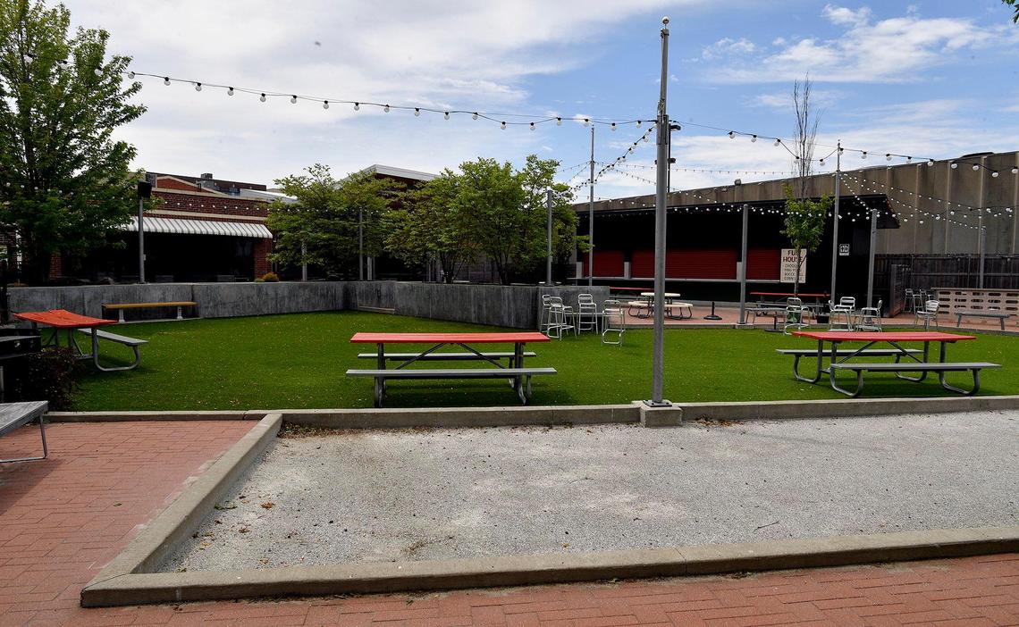 Outdoor seating at Char Bar in Westport.