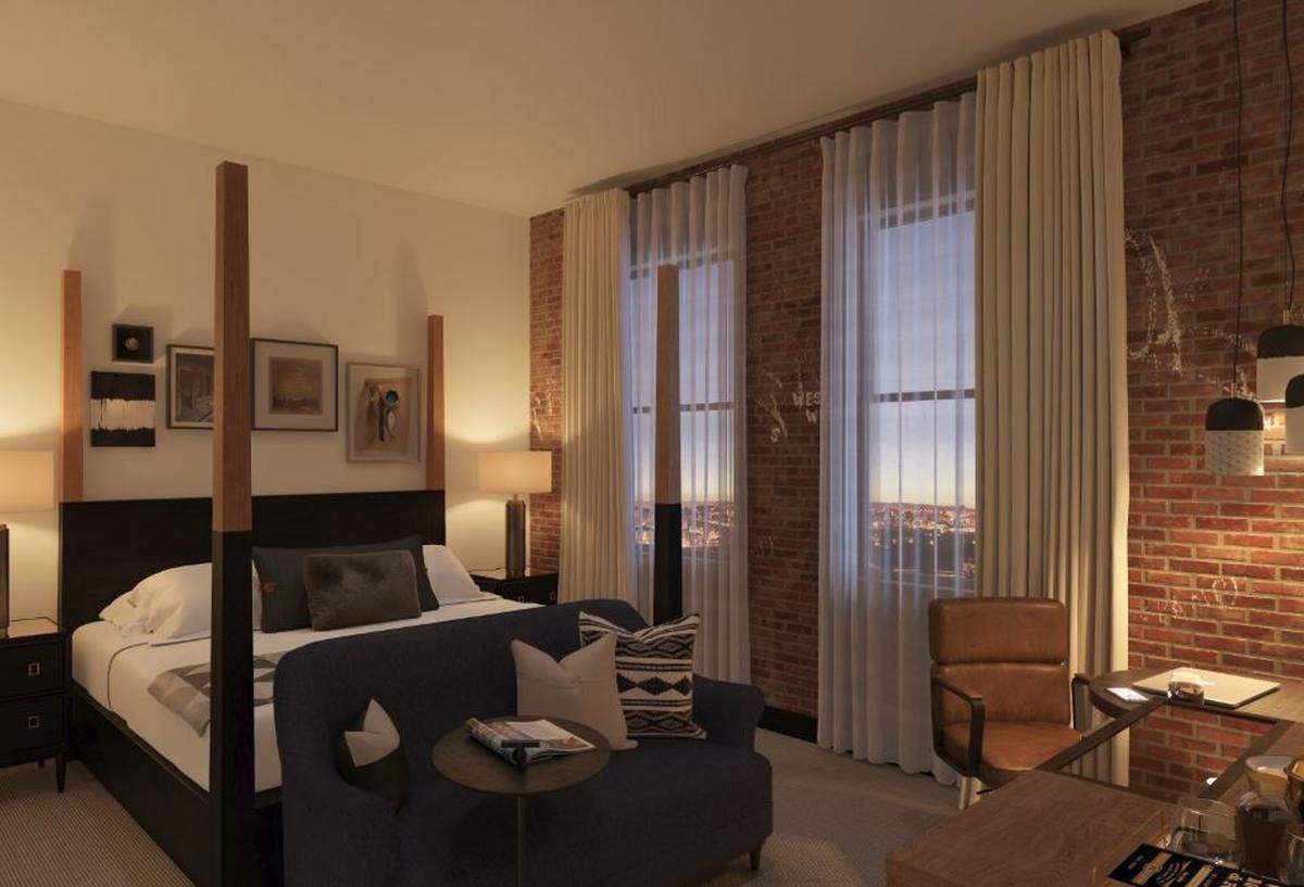 Crossroads Hotel will have 131 rooms with luxurious linens, Serta mattresses and free Wi-Fi. Pets are welcome.