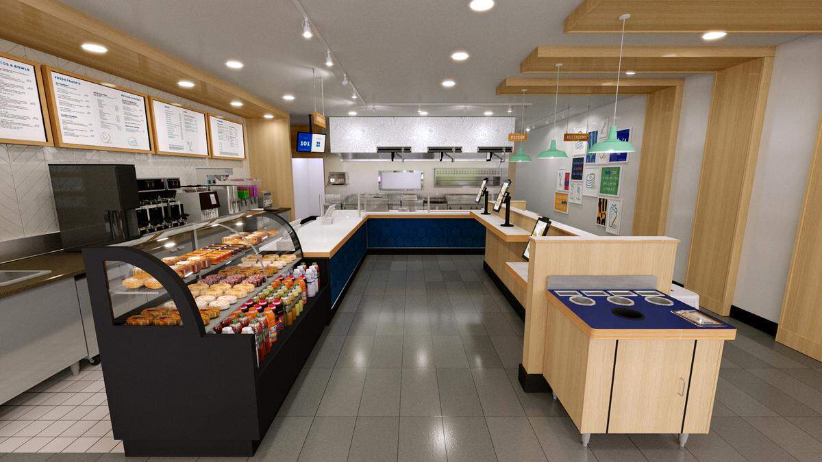 Flip’d customers can preorder and pick up their meals at a designated area. Or they can order at a digital kiosk or counter.