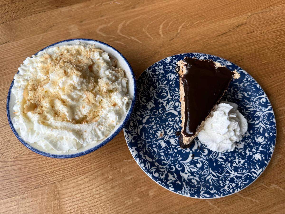 Tupelo Honey serves desserts like banana pudding and Mississippi mud pie.