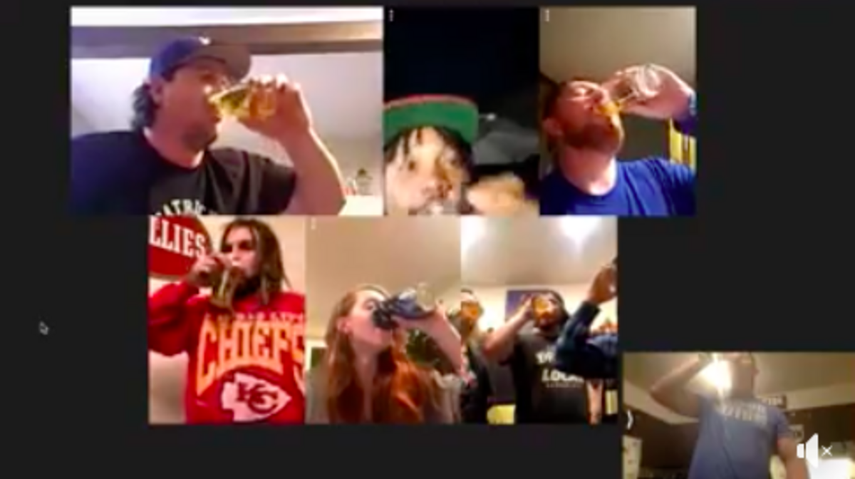 Screenshots from the “Quarantined Beer Chugs” Facebook group