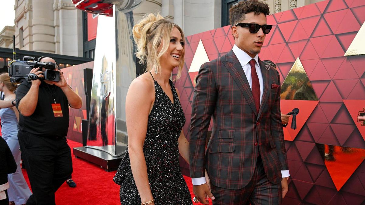 Kansas City Chiefs quarterback Patrick Mahomes and his wife, Brittany, showed their style as they walked the red carpet at Union Station arriving for the Super Bowl LVII championship ring ceremony on Thursday, June 15, 2023, in Kansas City.