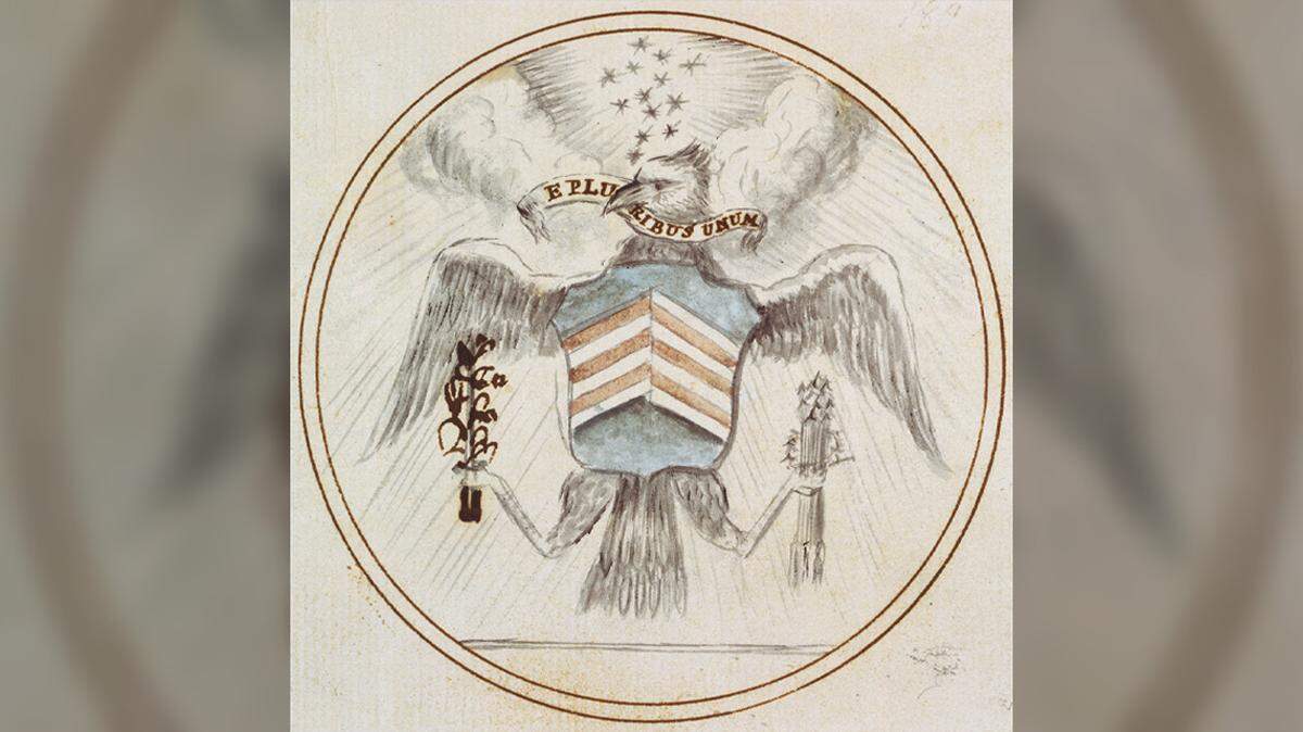 The original design of the Great Seal of the United States from 1782 is part of the exhibit.