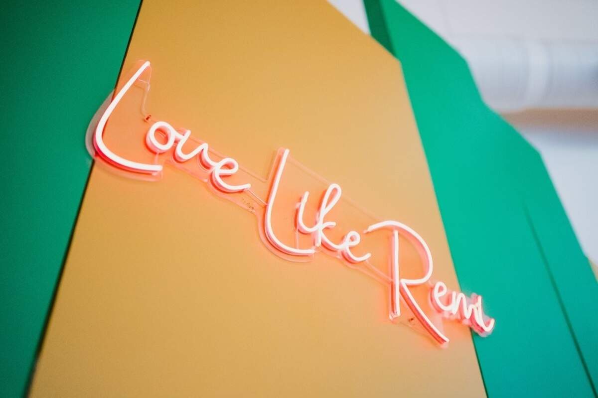 A Love Like Remi sign was hung during the recent Voices For Hope Gala at Prairie Hill Vineyard at Stockemer Farms in Colwich, Kansas.
