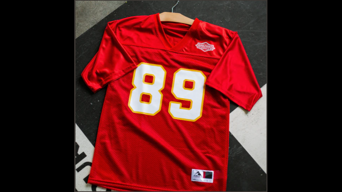 Boulevard Brewing Co. released an 1989 football jersey to represent not only the year it was founded, but the Travis Kelce and Taylor Swift news.