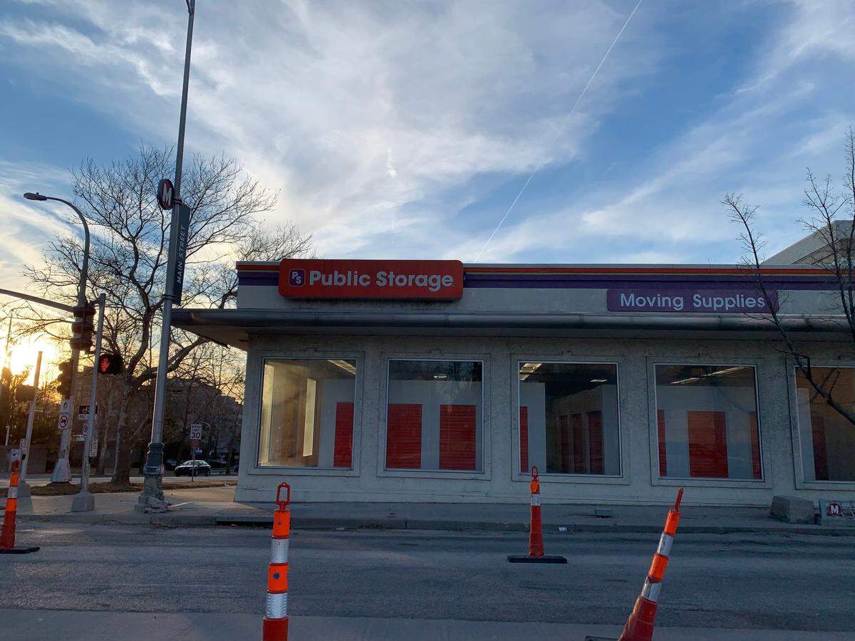 The Public Storage building does not appear out of the ordinary from the front of the store on Main Street.