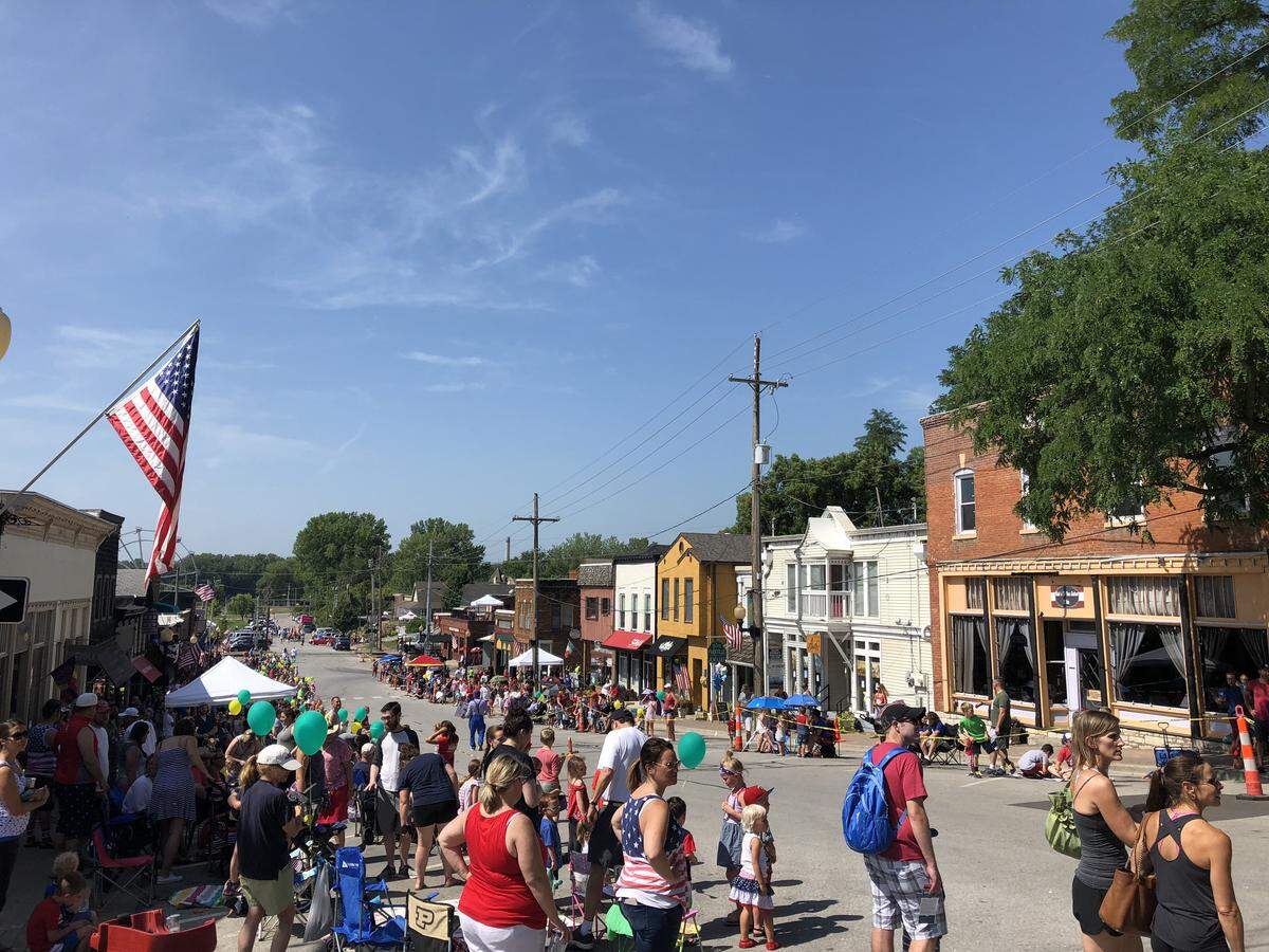 People lined the streets of Parkville for the city's annual Fourth of July parade.