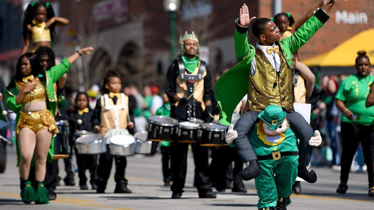 The KC Marching Sizzlers participated in last year’s St. Patrick’s Day Parade. The 2023 parade will begin at 11 a.m. March 17.