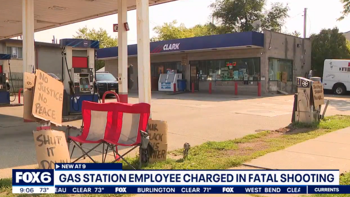 A gas station security guard is accused of fatally shooting a man over stolen snacks in Milwaukee, Wisconsin, officials say.