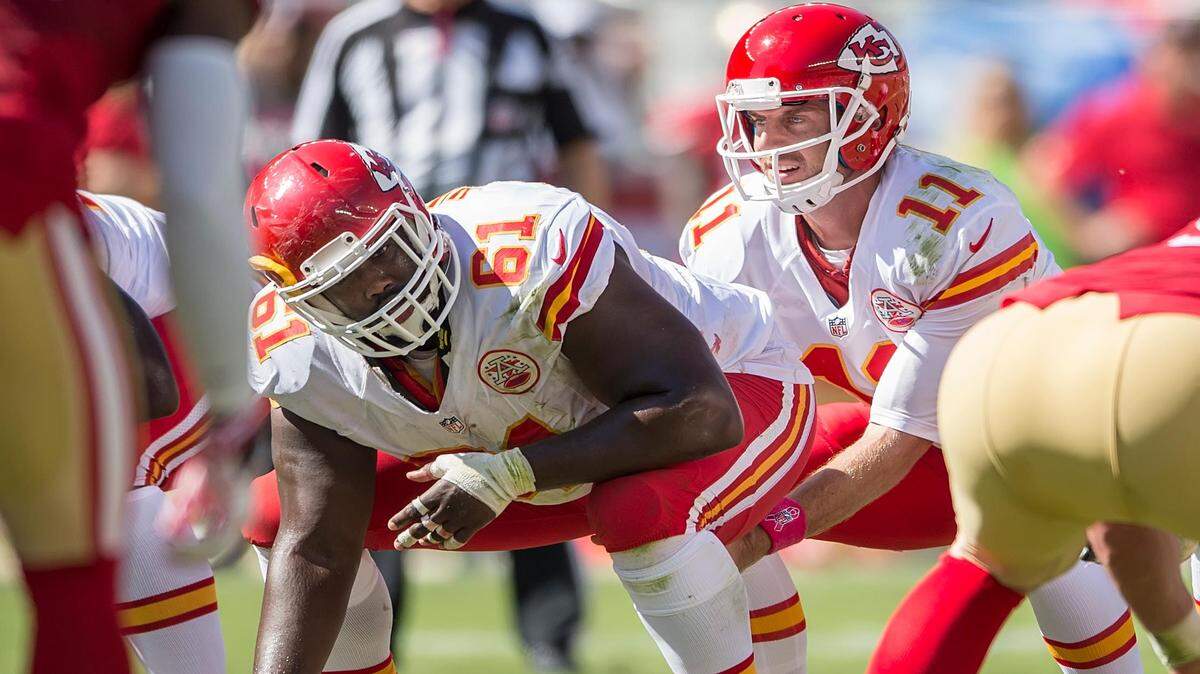 Quarterback Alex Smith will need someone to take the place of center Rodney Hudson next season.