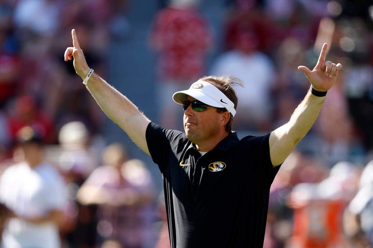 Missouri Tigers football coach Eli Drinkwitz.