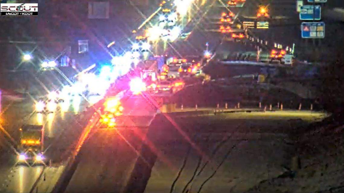 Semi crash shuts down westbound I-70 in Blue Springs during morning rush