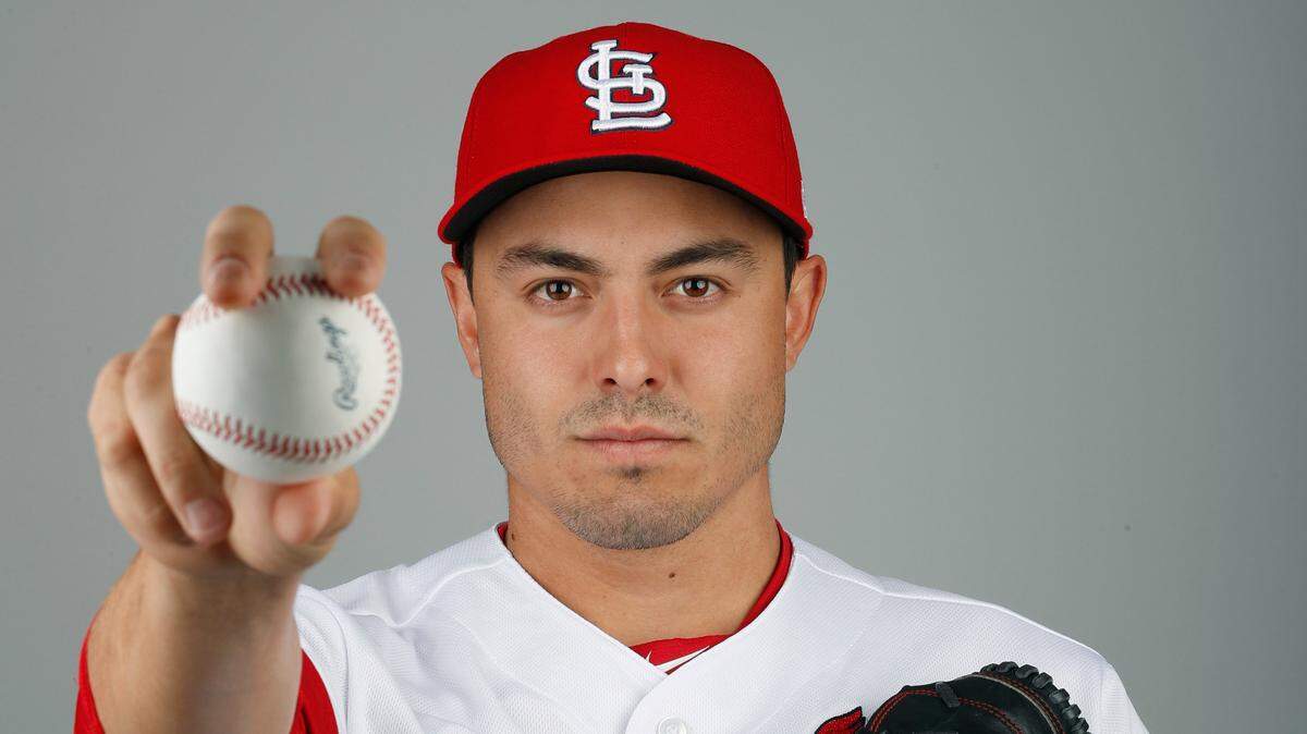 This is a 2018 photo of Conner Greene of the St. Louis Cardinals baseball team. This image reflects the Cardinals active roster as of Feb. 20, 2018 when this image was taken. (AP Photo/Jeff Roberson) 