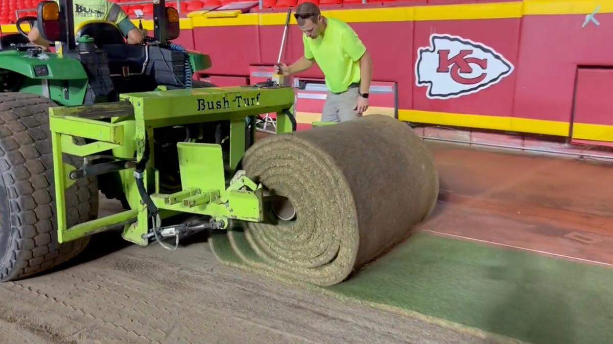 Work is being done at GEHA Field at Arrowhead Stadium.