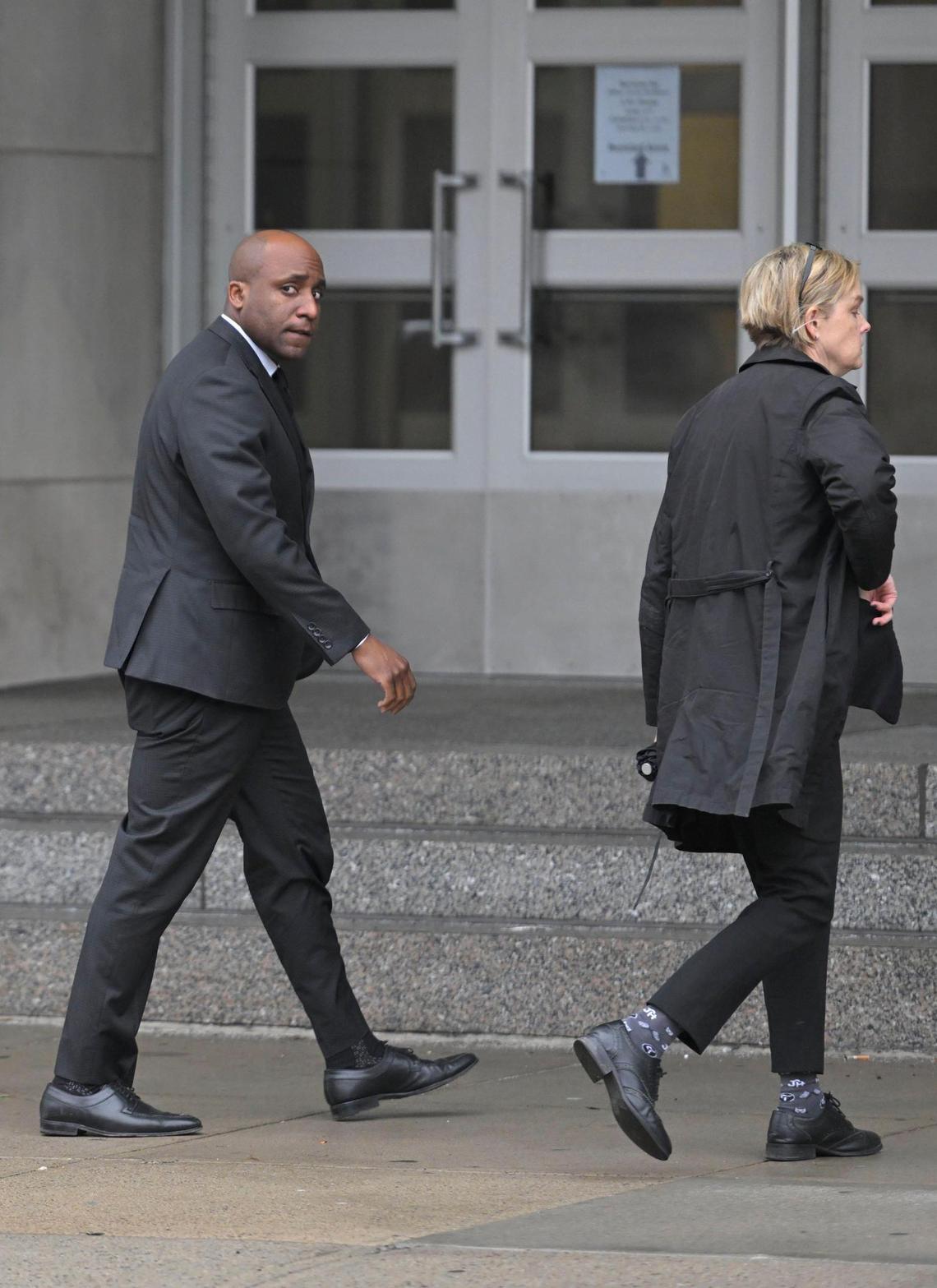 Mayor Quinton Lucas arrived to pay their respects to Kansas City Police Officer James Muhlbauer, 42, and his police K-9, Champ, during a visitation Wednesday, Feb. 22, 2023, at Municipal Auditorium in Kansas City. The officer and K9 were hit and killed when a driver, traveling at a high rate of speed, allegedly ran a red light at Benton Boulevard and E. Truman Road and plowed into the officer’s patrol car on Wednesday, Feb. 15, 2023.
