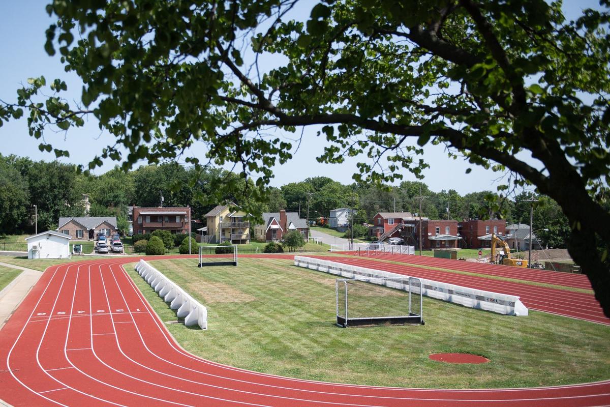 Kansas State School for the Blind’s blind soccer field is located on the one flat area of the school’s hilly campus.