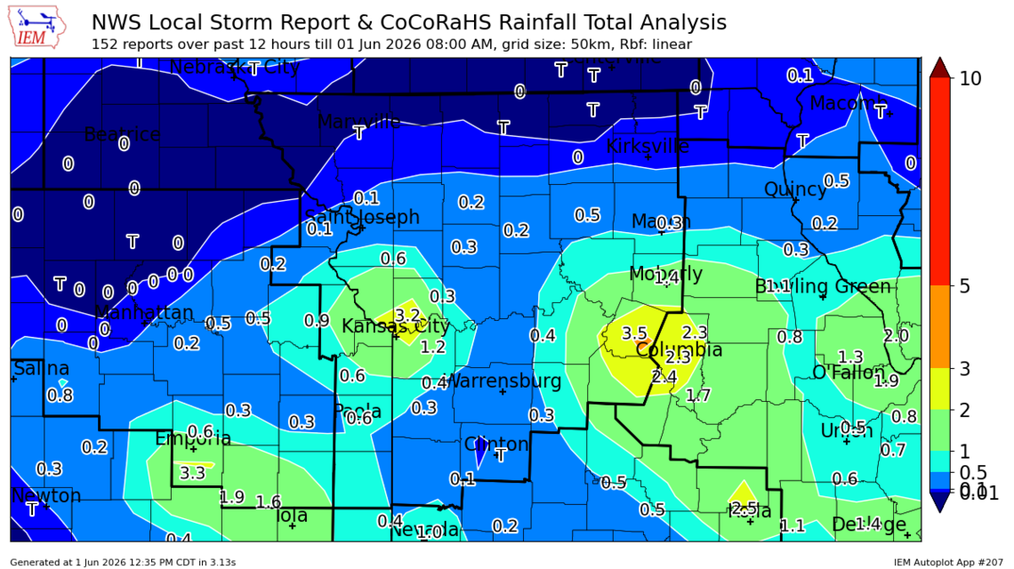 How much rain did your area get in Kansas City thunderstorms? See rainfall totals