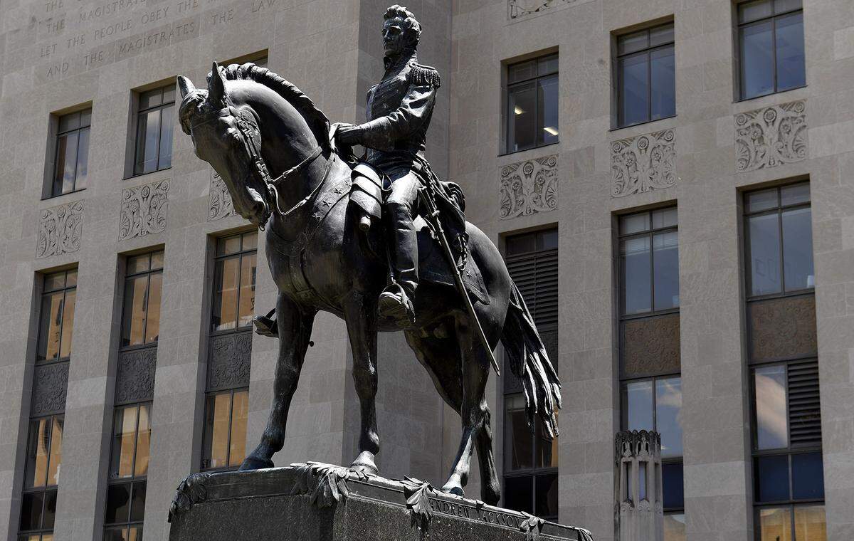 Jackson County legislators decided along racial lines to let voters be the ones to decide whether to remove two statues of President Andrew Jackson from outside the courthouses in downtown Kansas City and Independence.