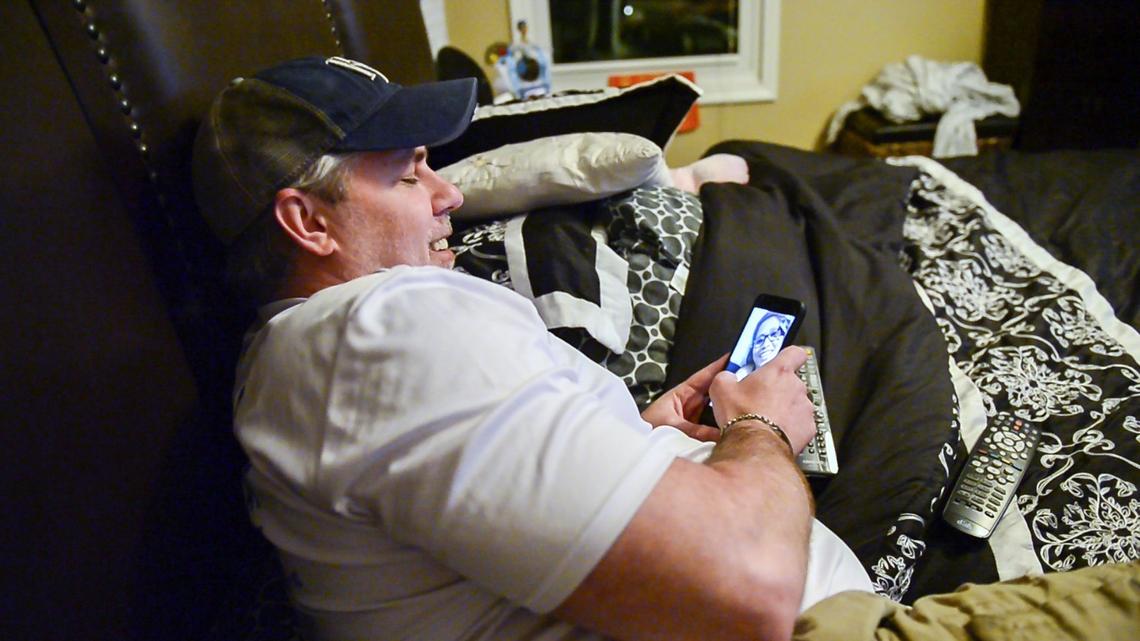 Steve Stegall, owner of the Blue Line hockey bar in the River Market, watches Netflix shows with his wife, Leticia Stegall, via FaceTime every night before sleep. Leticia Stegall, who entered the U.S. illegally 20 years ago, was deported by immigration agents in early March.