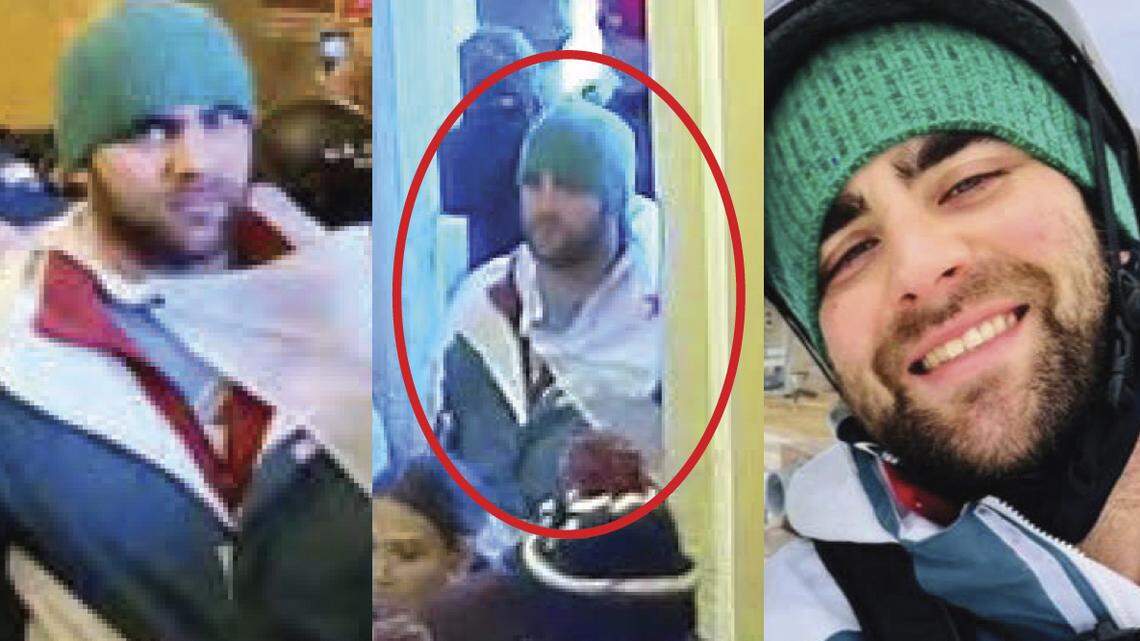 Nicholas Burton Reimler, 28, a University of Missouri graduate, was charged with violent entry and entering a restricted building or grounds the day of the Capitol riot. According to charging documents, the two photos on the left show Reimler in the Capitol during the Jan. 6 insurrection. The photo on the right is Reimler wearing a similar cap in a social media post.