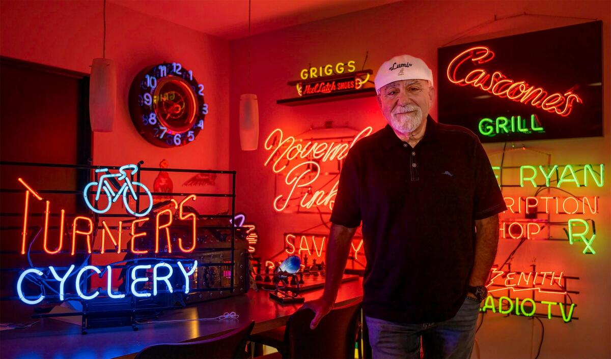 Nick Vedros, president of the Lumi Neon Museum, has been waiting for Pennway Point to open and display up to 70 of the museum’s restored neon signs.