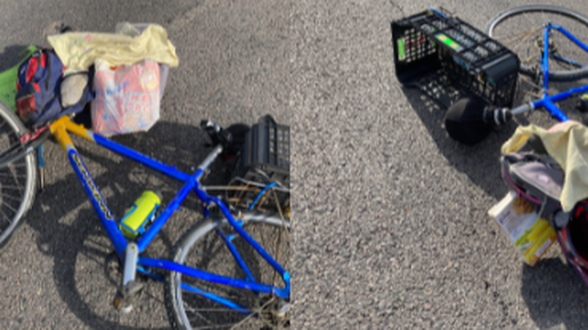 Overland Park police are asking anyone who recognizes this blue and orange bicycle to contact the department as they attempt to identify an injured cyclist.
