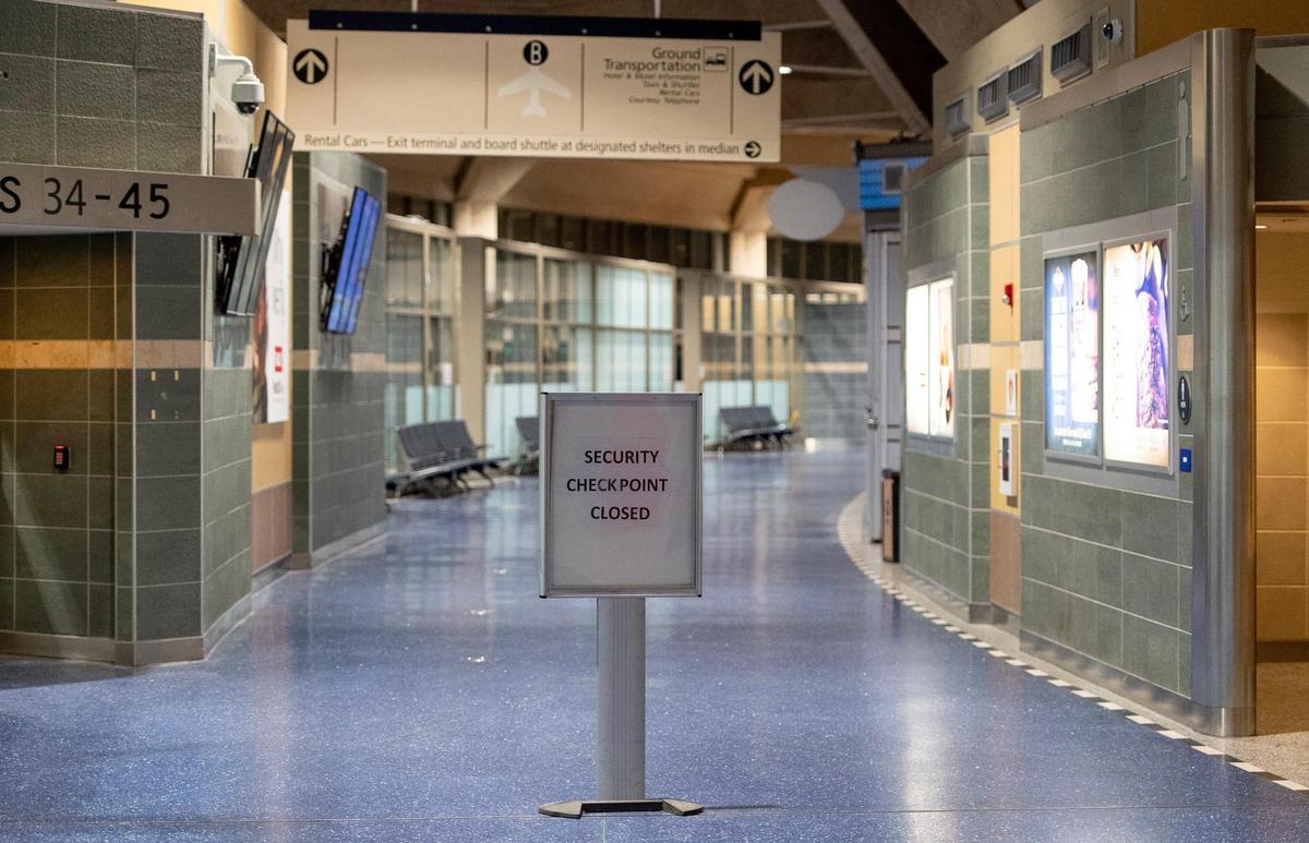 The terminal B hallway remains empty on the last day of operation at Kansas City International Airport’s old terminals on Monday, Feb. 27, 2023, in Kansas City.