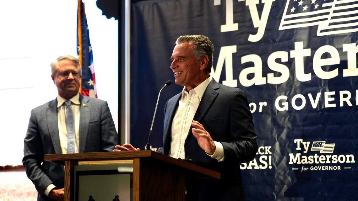 Trump-endorsed Ty Masterson wins crowded Kansas Republican governor primary