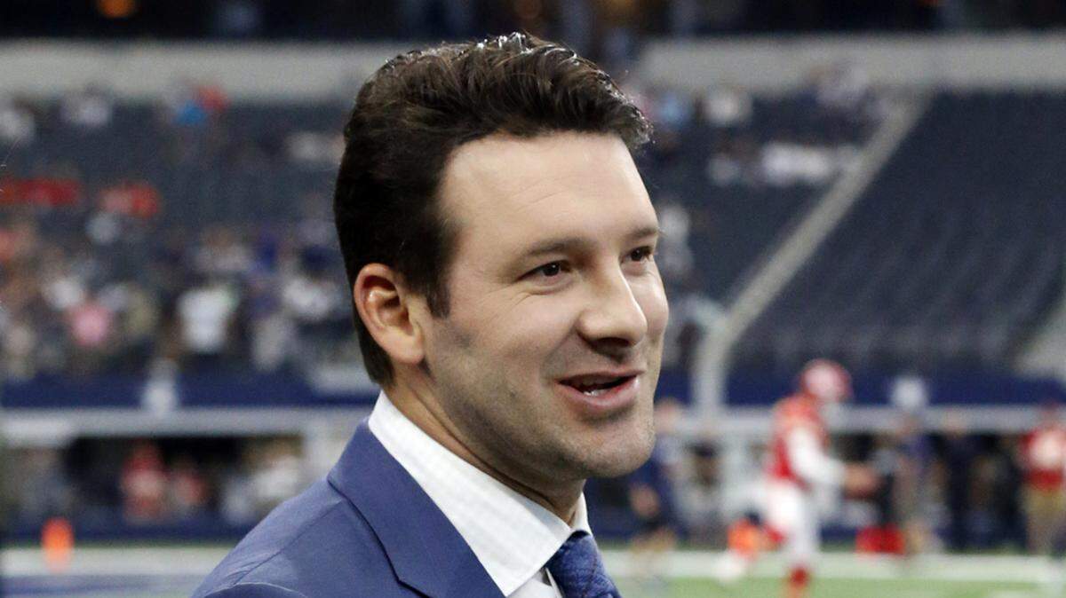 Nov. 5, 2017, file photo, CBS football analyst Tony Romo 