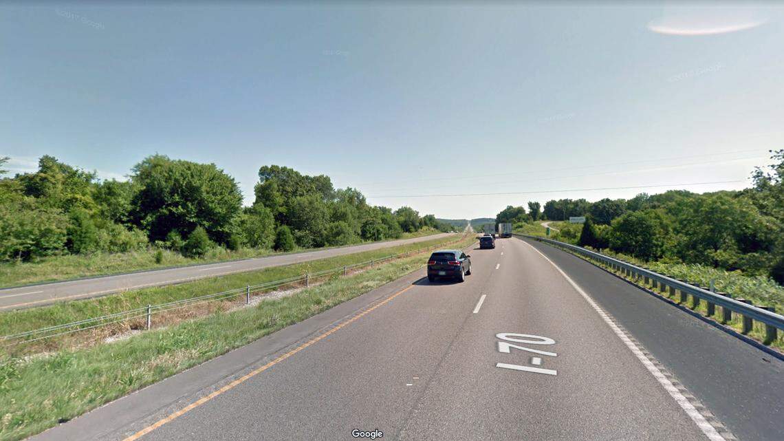 A 52-year-old Kansas City man died when he ran off Interstate 70 west of Columbia and struck a guardrail. The motorcyclist, identified as Anthony D. Martin, died at the scene of the crash.  This Google Maps Street View of the area of the crash is from July 2017.