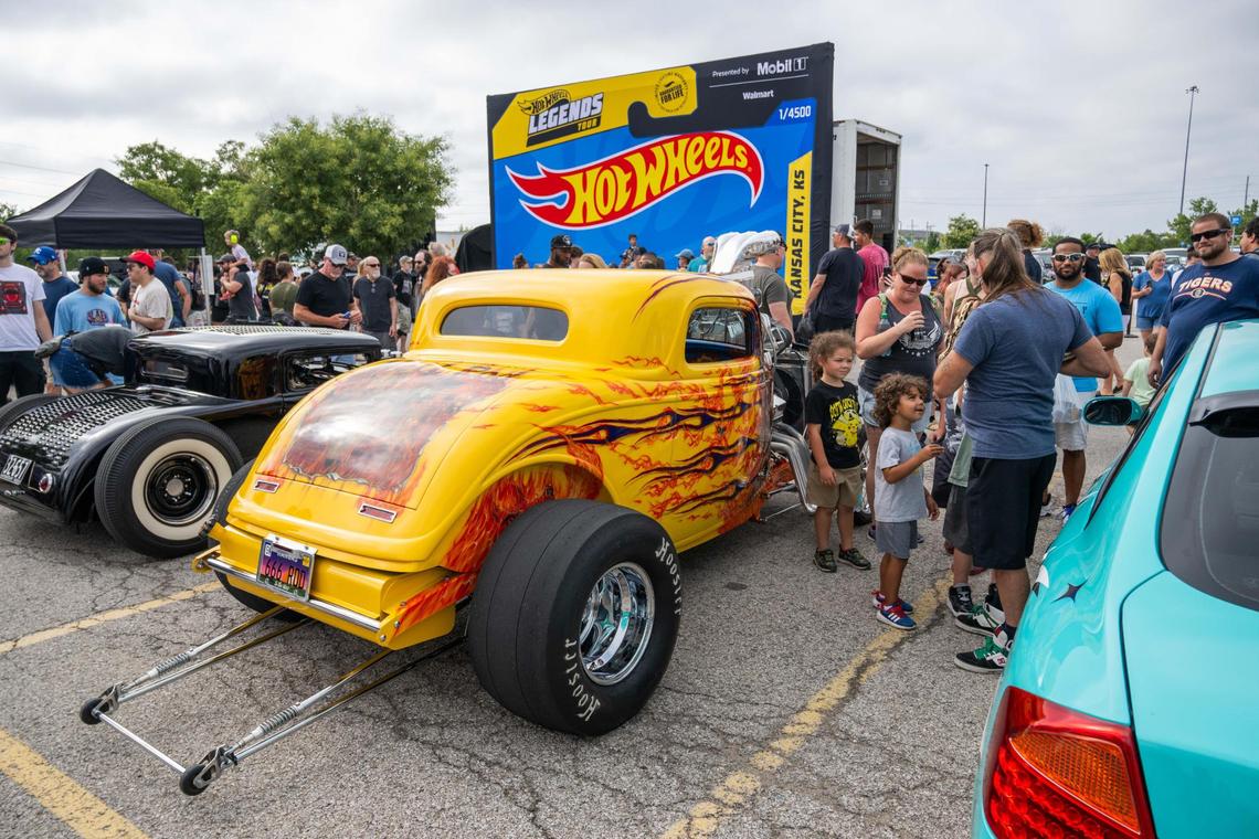 Drag racers, hot rods, and sports cars were among the vehicles shown off at the Kansas City stop of the Hot Wheels Legends Tour on Saturday, July 12, 2005 in Gardner, Kansas. The cars were to be judged on whether they would make a good Hot Wheels car.