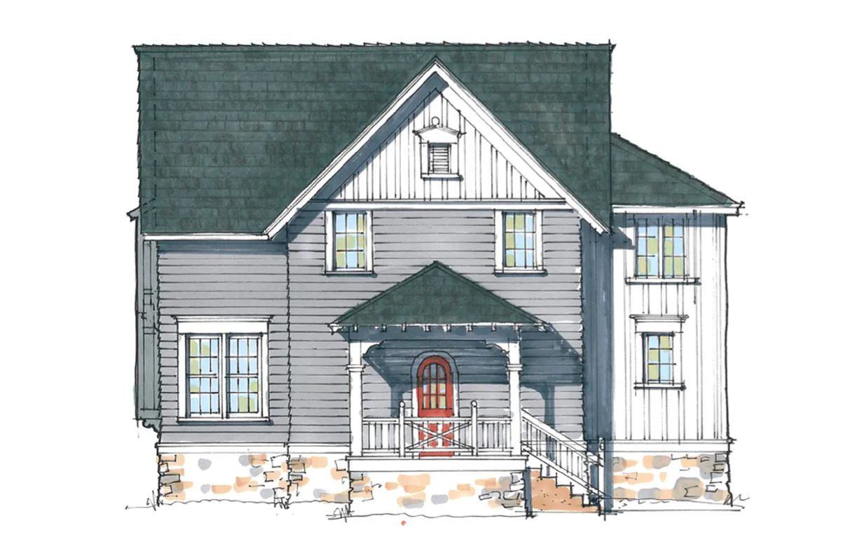 The Daniel is an asymmetrical duplex that includes a 1,658 square foot main unit and a 1,222 square foot secondary unit with a rear entrance. There are four bedrooms and five bathrooms total between the two units.