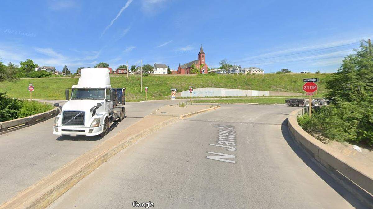 A man was killed and another person was critically injured in an overnight single-vehicle crash in Kansas City, Kansas, a police spokeswoman said. The crash occurred near North James Street and Interstate 70. This Google Maps Street View image of the area is from 2022.