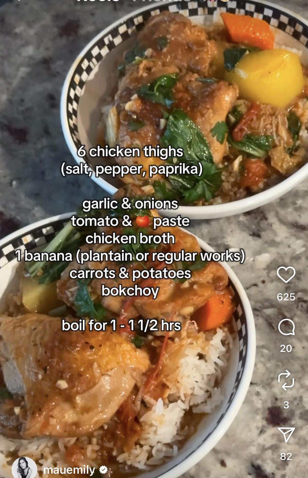 Part of Remigio’s recipe for pochero.
