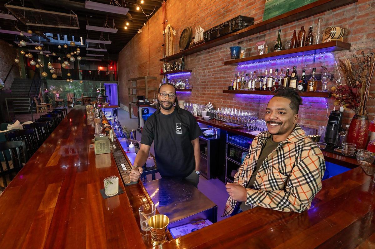 Cedric Ransburg, left, and Dan Edwards, co-owners of In Good Company, a new membership cocktail bar, located at 1518 McGee St., in the Crossroads Arts District in Kansas City.