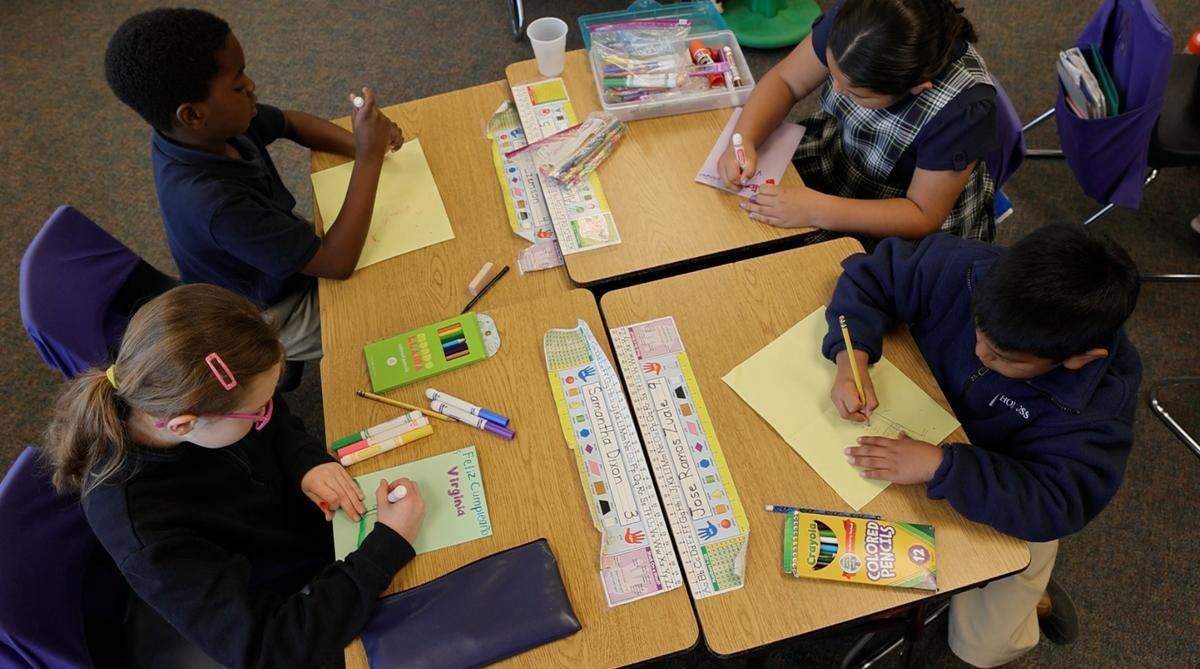 Students involved in Unbound’s Global Classmates program participate in a letter-writing program which connects students in the United States with sponsored children around the world to promote empathy and global awareness.