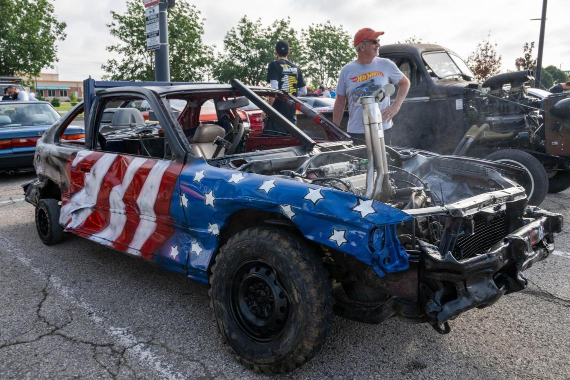 Chad Smith’s show his ’95 Toyota Camry at the Kansas City stop of the Hot Wheels Legends Tour Smith, said he has used to the car as a demolition derby car.