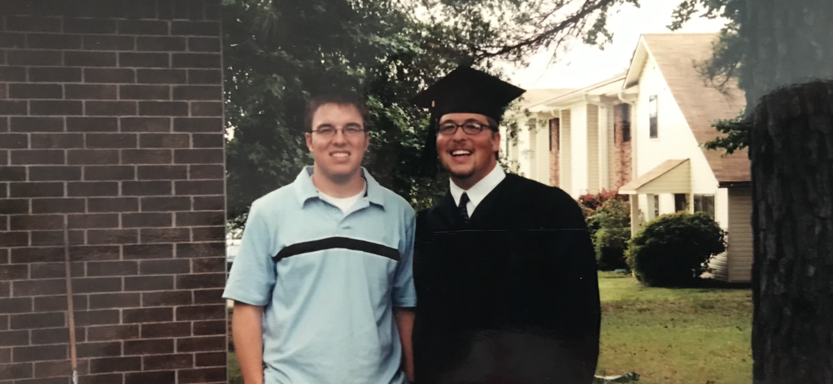 Eliah Drinkwitz with his brother Jeremy.