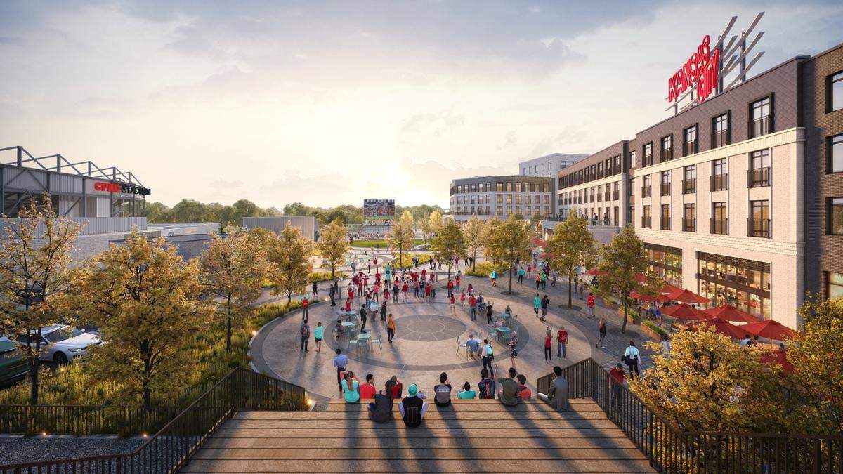 Renderings of the planned development along Kansas City’s Berkley Riverfront