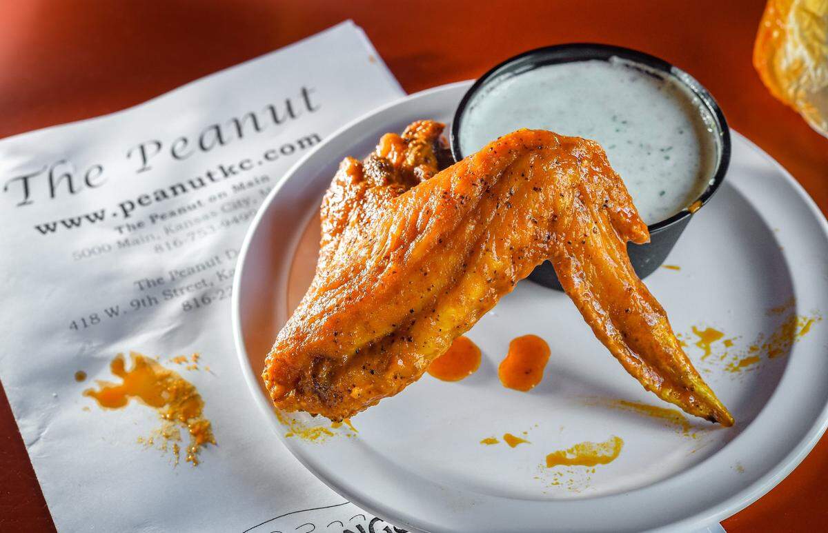 The famous Buffalo chicken wings at The Peanut.