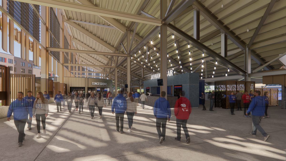 The Kansas Jayhawks athletic department released renderings on Jan. 22, 2026 of Phase 2 of the university’s ongoing refresh of David Booth Kansas Memorial Stadium in Lawrence.
