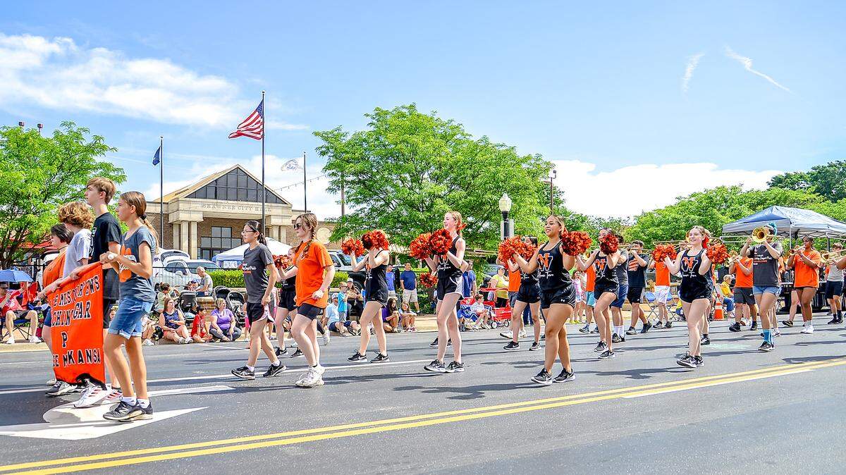 Old Shawnee Days’ parade will be held Saturday morning, rain or shine. Expect up to 100 entries in the parade, including several marching bands.
