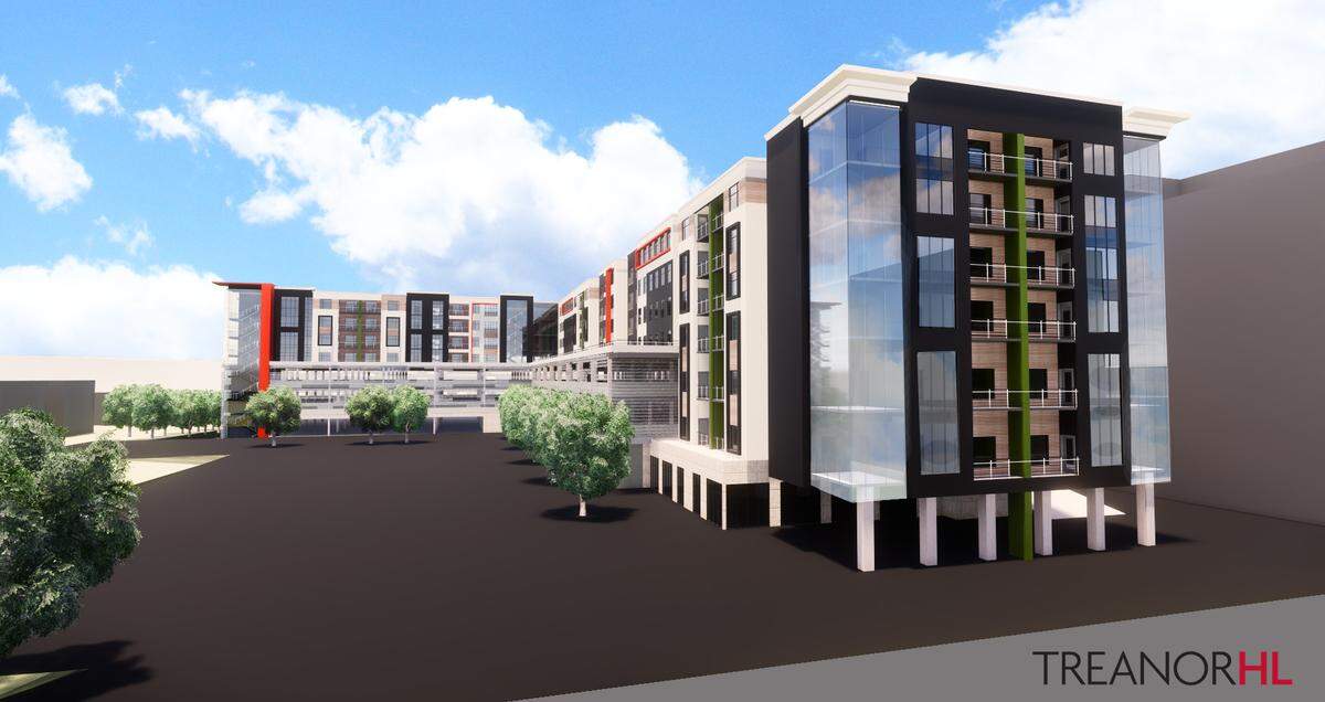 Developers plan to build a mixed-use project at 3600 Broadway, a decades-old shopping center that provides parking for the Uptown Theater but remains only 40 percent leased.