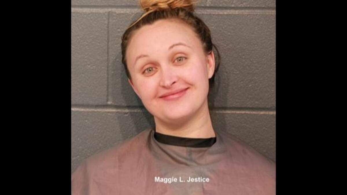 Maggie L. Jestice, 32, of Harrisonville, was charged in the robbery and assault.